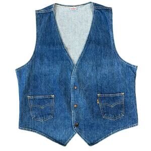 Vintage Men's Levi’s Orange Tab Snap Button Down Denim Vest WPL423 (Sz M)